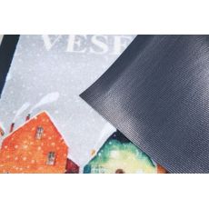 Mercury Flooring , Rohožka vianočná Zasnežená dedinka, 40x60, viacfarebná