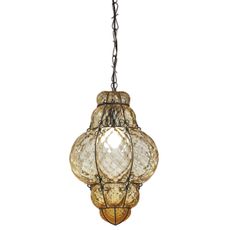 SIRU-Luster na reťazi CLASSIC 1xE27/60W/230V pr. 30 cm béžová/čierna benátske sklo