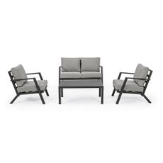 Sivý hliníkový záhradný lounge set pre 4 Harley – Bizzotto