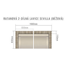 Deokork Ratanová zostava SEVILLA pre 5 osôb (béžová)