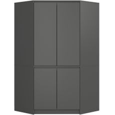 Ak furniture Rohová šatní skříň CLP 100 cm 4D grafitově šedá