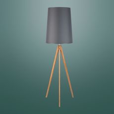 Stojacia lampa WALZ 1xE27/25W/230V šedá/drevo