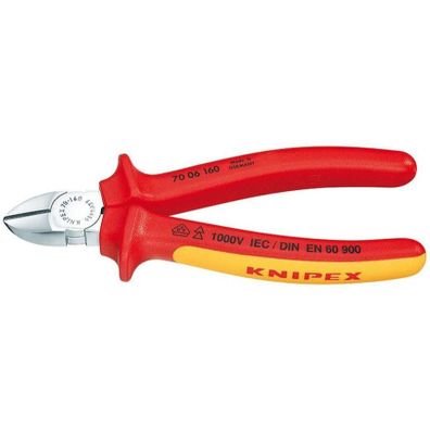 Bočné frézy 125 mm - 1000 V. KNIPEX 70 06 125 - chrómované, viaczložkové VDE puzdrá