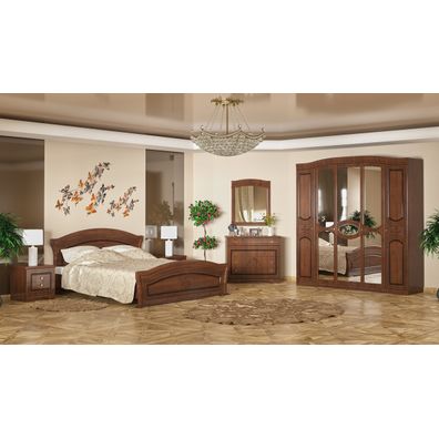 NABBI Molis BD-160 rustikálna manželská posteľ s roštom 160x200 cm čerešňa portofino