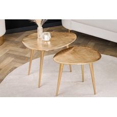 Estila Art deco set oválnych konferenčných stolíkov Elements zlatá 50cm