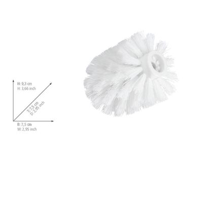 Biela náhradná hlavica pre WC kefu Wenko, ø 7,5 cm