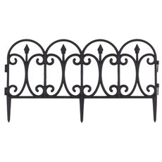 Garden Line Sada 4 ks okrasných zahradních plůtků BASIL 60x33 cm černá