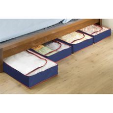 Plastové úložné boxy pod posteľ v súprave 4 ks 100x45x15 cm Deep Blue – Maximex