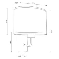 Spot-Light 2017400111525 - Nástenná lampa MERCEDES 1xE27/25W/230V dub