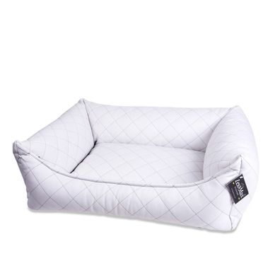 Luxusný pelech pre psa Lex & Max Eko koža 90 x 70 cm | biely