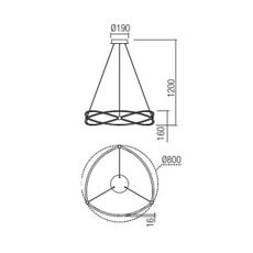 Redo 01-2254 - LED Stmievateľný luster na lanku QUARK LED/54W/230V