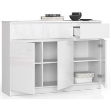 Komoda K140 3D3SZ biela lesk