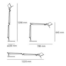 Artemide AR A004420+AR A005320 KOMPLET - Stolná lampa 1xE27/70W/230V