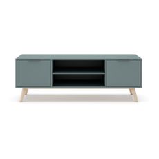 Zelenosivý TV stolík 140x53 cm Pisco – Marckeric