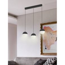 LED Luster na lanku FURNI 3xLED/5W/230V čierna
