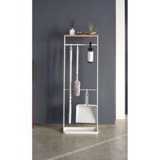 Biely stojan na dáždniky s drevenou policou Yamazaki Tower
