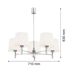 Argon 2110 - Luster na tyči BOLZANO 5xE27/15W/230V krémová
