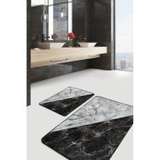 Čiernobiele kúpeľňové predložky v súprave 2 ks 60x100 cm - Mila Home