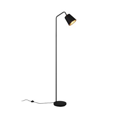 Čierna stojacia lampa s textilným tienidlom (výška 148 cm) Buddy – Trio