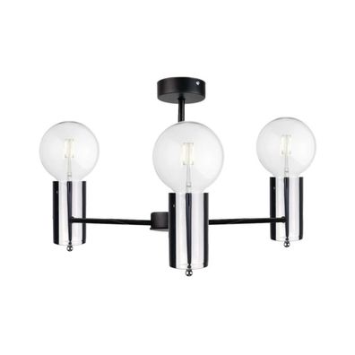 Luster na tyči ARD 3xE27/60W/230V čierna/lesklý chróm