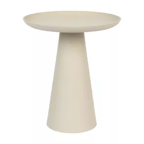 Béžový hliníkový odkladací stolík White Label Ringar, ø 39,5 cm