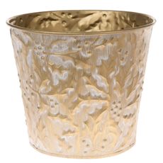 Kovový obal na kvetináč Gold branche, 15 x 13 cm