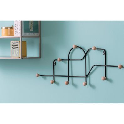 Čierny kovový nástenný vešiak 71 cm Maze – PT LIVING