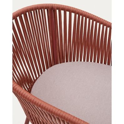 Záhradná stolička s výpletom vo farbe terakota Kave Home Yanet