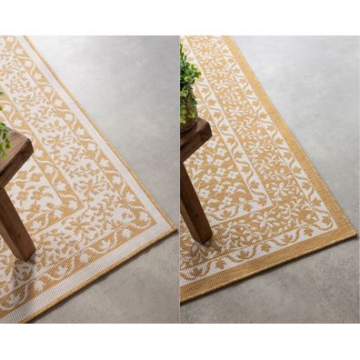 ELLE Decoration , Kusový koberec Gemini 106027 Ochre z kolekcie Elle – na von aj na doma, 80x150, žltá, chodba / predsieň
