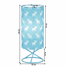 Stolná lampa, kov/modré textilné tienidlo, AVAM