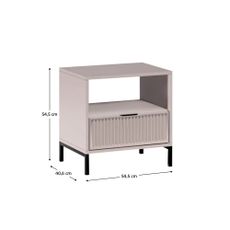 KONDELA Style LS 7 nočný stolík kašmír krémová
