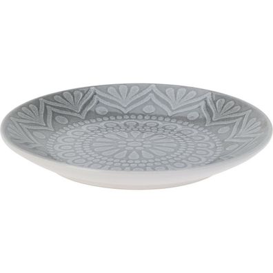 Kameninový dezertný tanier Ethnic, pr. 20 cm, sivá