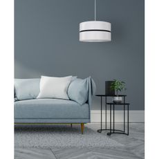 Duolla - Luster na lanku DUO 1xE27/15W/230V pr. 40 cm biela/čierna