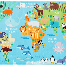 Obsession koberce Detský kusový koberec Torino kids 233 WORLD MAP - 80x120 cm