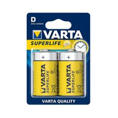 Varta 2020 - 2 ks Zinkouhlíková batéria SUPERLIFE D 1,5V