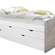Carryhome VÝSUVNÁ POSTEĽ, 90-180/200 cm prírodná farba, biela