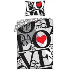 Bavlnené posteľné obliečky ❤ LOVE ❤ pre zaľúbených - 100% bavlna - 70 x 90 cm + 140 x 200 cm