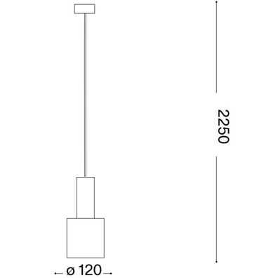 Ideal Lux - Luster na lanku HOLLY 1xE27/60W/230V pr. 12 cm mosadz