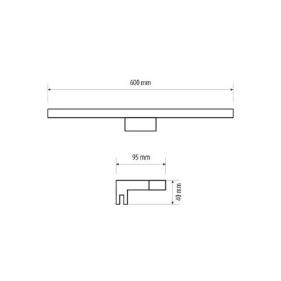 LED Kúpeľňové osvetlenie zrkadla MIRROR LED/9W/230V 60 cm IP44 čierna