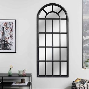 Dizajnové nástenné zrkadlo Window II 140 cm čierne