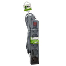 Predlžovací kábel s vypínačom Q-394f 5x z/u 2m sivý