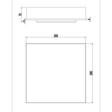Top Light - LED Kúpeľňové stropné svietidlo BOXTER LED/24W/230V IP54 28x28 cm