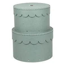 Kartónové úložné boxy s vekom v mentolovej farbe v súprave 2 ks ø 26x17,5 cm Wilma – Bigso Box of Sweden