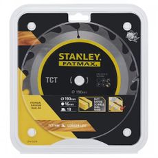 Pílový kotúč TCT/HM brúsiteľný na pozdĺžne rezy 190 x 16 mm, 18 zubov Stanley STA15370