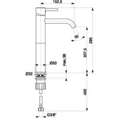 KFA Armatura 5822-612-81 - Umývadlová batéria NEDA 29,5 cm mosadz/matná čierna