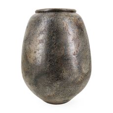 Estila Dizajnová vintage váza Masiela z terakoty s metalickou povrchovou úpravou v zlatej farbe s tmavou patinou 48 cm