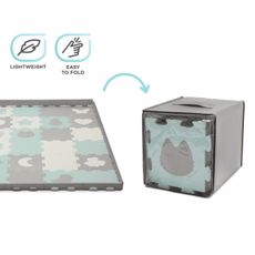 KINDERKRAFT select - Penové puzzle LUNO 30ks šedá/mintová
