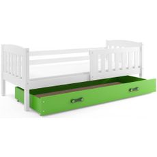 Posteľ KUBO 1 200x90 Biela - Zelená