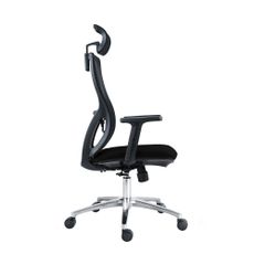 Kancelárska ergonomická stolička Neoseat TASCO — látka, sieť, čierna, nosnosť 150 kg