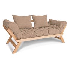 MarLiving Rozkládací futonová pohovka BREEZIO 02 170 cm z masivu/béžová
